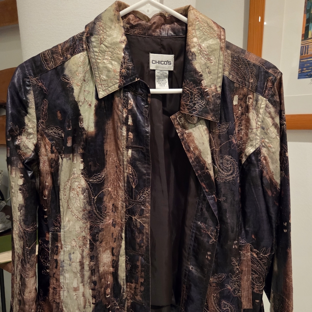 Chico's Artistic Black and Brown Blazer